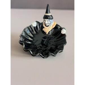 Vintage 1990s White Candy Dish Bowl Black Dress Is Bowl Kitschy